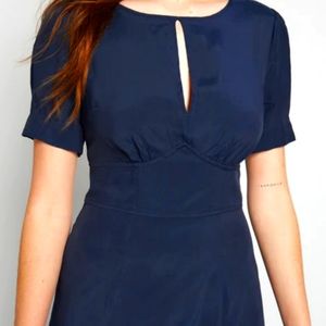 Modcloth The Keyhole Story A-Line dress sz 8 navy NWT